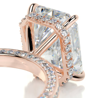 3.08ct Radiant Cut Hidden Halo Channel Diamond Moissanite Engagement Ring
