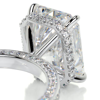 3.08ct Radiant Cut Hidden Halo Channel Diamond Moissanite Engagement Ring
