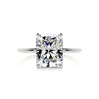 3.80ct Radiant Cut Solitaire Moissanite Diamond Engagement Ring
