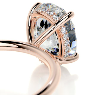 3.0ct Oval Cut Hidden Halo Solitaire Moissanite Diamond Engagement Ring