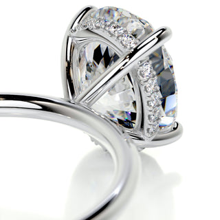 3.0ct Oval Cut Hidden Halo Solitaire Moissanite Diamond Engagement Ring