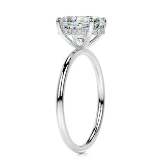 3.0ct Oval Cut Hidden Halo Solitaire Moissanite Diamond Engagement Ring