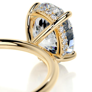 3.0ct Oval Cut Hidden Halo Solitaire Moissanite Diamond Engagement Ring
