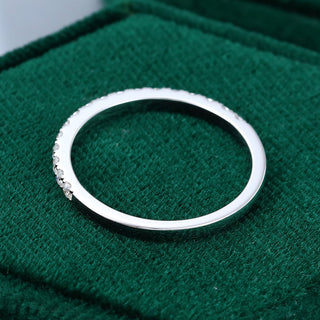 Classic 0.25ct round half eternity moissanite wedding band top view