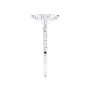 Gorgeous 1.0ct marquise solitaire moissanite ring side profile view