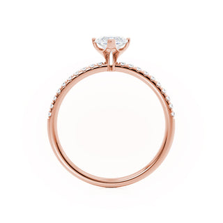 Timeless 1.0ct marquise solitaire moissanite ring side profile view