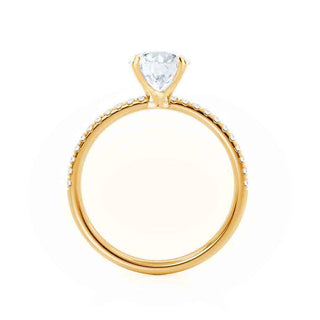 Brilliant 1.75ct cushion solitaire moissanite ring close up of the setting