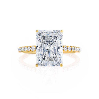Gorgeous 1.20ct radiant solitaire moissanite ring side profile view