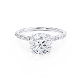 Graceful 1.0ct round solitaire moissanite ring side profile view image 3