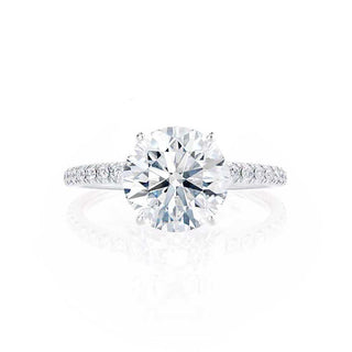 Graceful 1.0ct round solitaire moissanite ring close up of the setting image 2