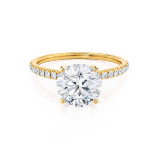 Sparkling 1.0ct round solitaire moissanite ring front view image 2