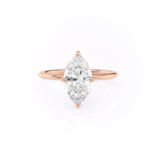 1.58 CT Marquise Cut Solitaire Moissanite Engagement Ring side view