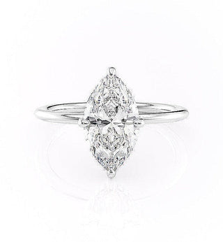 1.58 CT Marquise Cut Solitaire Moissanite Engagement Ring sparkle view