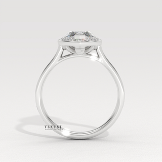 Halo Pave Marquise Cut Moissanite Engagement Ring studio view