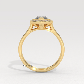 Halo Pave Marquise Cut Moissanite Engagement Ring sparkle close-up