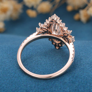 0.90 CT Marquise Cut Cluster Pave Moissanite Engagement Ring on hand