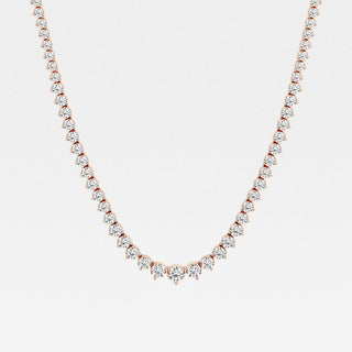 Round Brilliant Cut Sparkling Moissanite Tennis Necklace front view