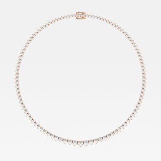 Round Brilliant Cut Sparkling Moissanite Tennis Necklace side view
