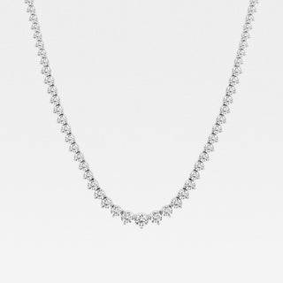 Round Brilliant Cut Solitaire Moissanite Tennis Necklace close up