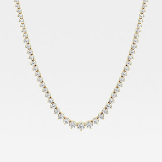 Round Brilliant Cut Solitaire Moissanite Tennis Necklace angle view