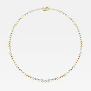 Round Brilliant Cut Solitaire Moissanite Tennis Necklace detail view