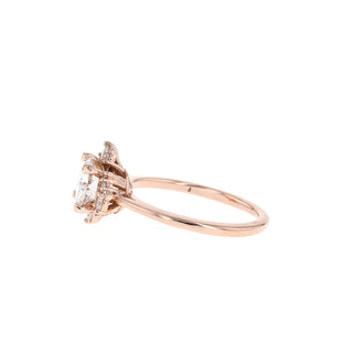 1.05ct Round Cut Cluster Diamond Moissanite Engagement Ring