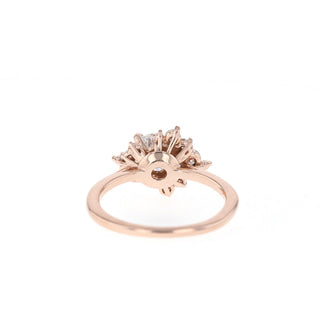1.05ct Round Cut Cluster Diamond Moissanite Engagement Ring