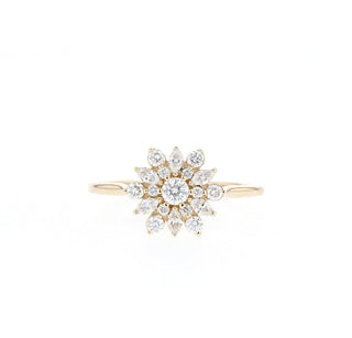 0.1CT Round Moissanite Diamond Cluster Engagement Ring