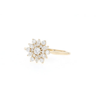 0.1CT Round Moissanite Diamond Cluster Engagement Ring