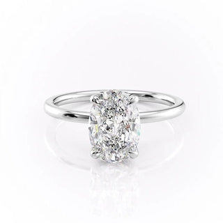2.72 CT Oval Cut Solitaire Halo Moissanite Engagement Ring sparkle view