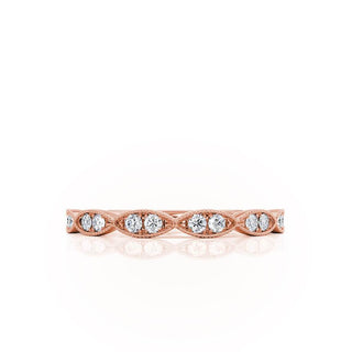 round-shaped-moissanite-milgrain-style-wedding-band-2