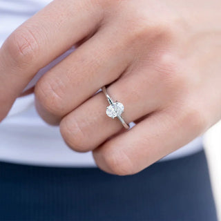 Gorgeous 1.33ct oval solitaire moissanite ring side profile view