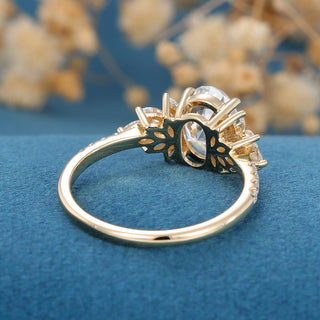 1.33 CT Oval Cluster Elegant Moissanite Engagement Ring top view
