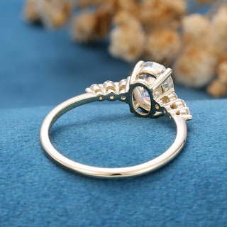 1.33 CT Oval Cut Pave Elegant Moissanite Engagement Ring on hand