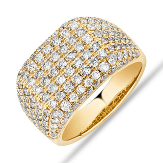 Round Cut Moissanite Wedding Men's Band In Yellow Gold