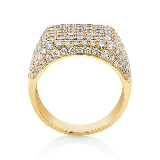 Round Cut Moissanite Wedding Men's Band In Yellow Gold