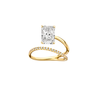 1.24ct Radiant Diamond Unique Wraparound Pave Band Style Engagement Ring