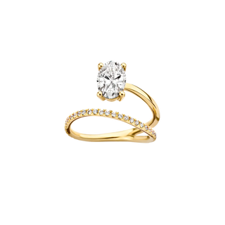 1.24ct Oval Diamond Unique Wraparound Pave Band Style Engagement Ring