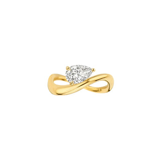 2.0ct Pear East West Moissanite Diamond Unique Infinity Shape Engagement Ring With Matching Band