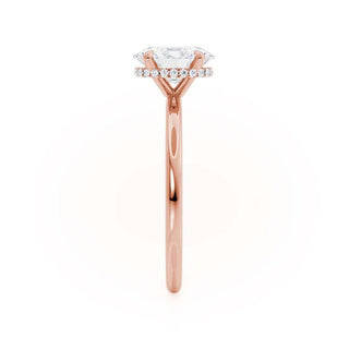 Stunning 1.50ct oval hidden halo moissanite ring shown on a finger