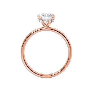 Timeless 1.80ct radiant hidden halo moissanite ring close up of the setting