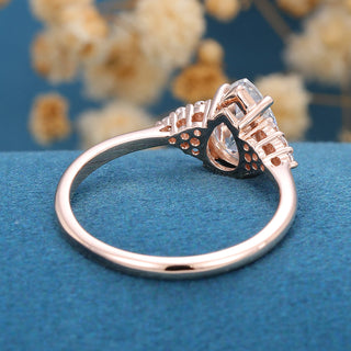 1.0 CT Pear Cut Cluster Solitaire Moissanite Engagement Ring on hand