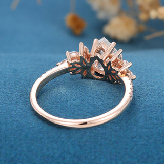 1.0 CT Pear Cut Cluster Halo Moissanite Engagement Ring on hand