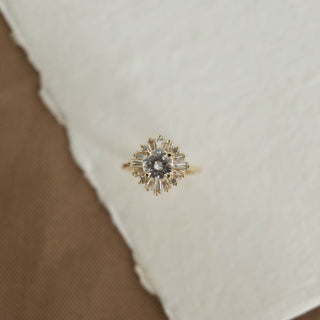 Brilliant 1.05ct round cluster moissanite ring top view