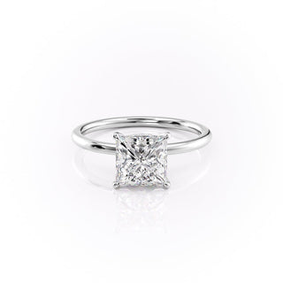 2.08 CT Princess Solitaire Moissanite Engagement Ring Bridal sparkle view