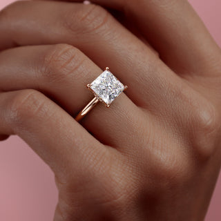 2.08 CT Princess Solitaire Moissanite Engagement Ring Bridal full view