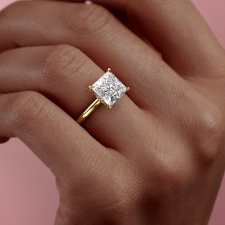 2.08 CT Princess Solitaire Moissanite Engagement Ring Bridal detail view
