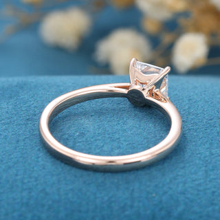 0.64 CT Princess Cut Solitaire Moissanite Engagement Ring on hand