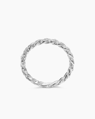 0.35 TCW Round Cut Twisted Pave Moissanite Diamond Wedding Band