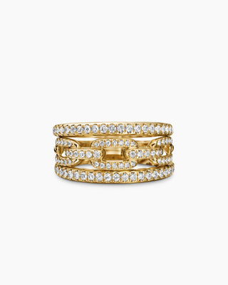 0.52 TCW Antique Round 3 Row Chain Link Moissanite Diamond Wedding Band